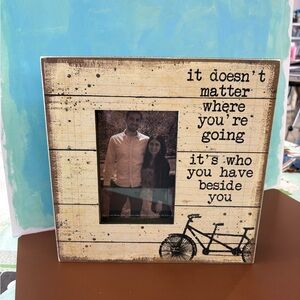 Primitives by Kathy Cream and Black Bicycle Photo Frame Rustic